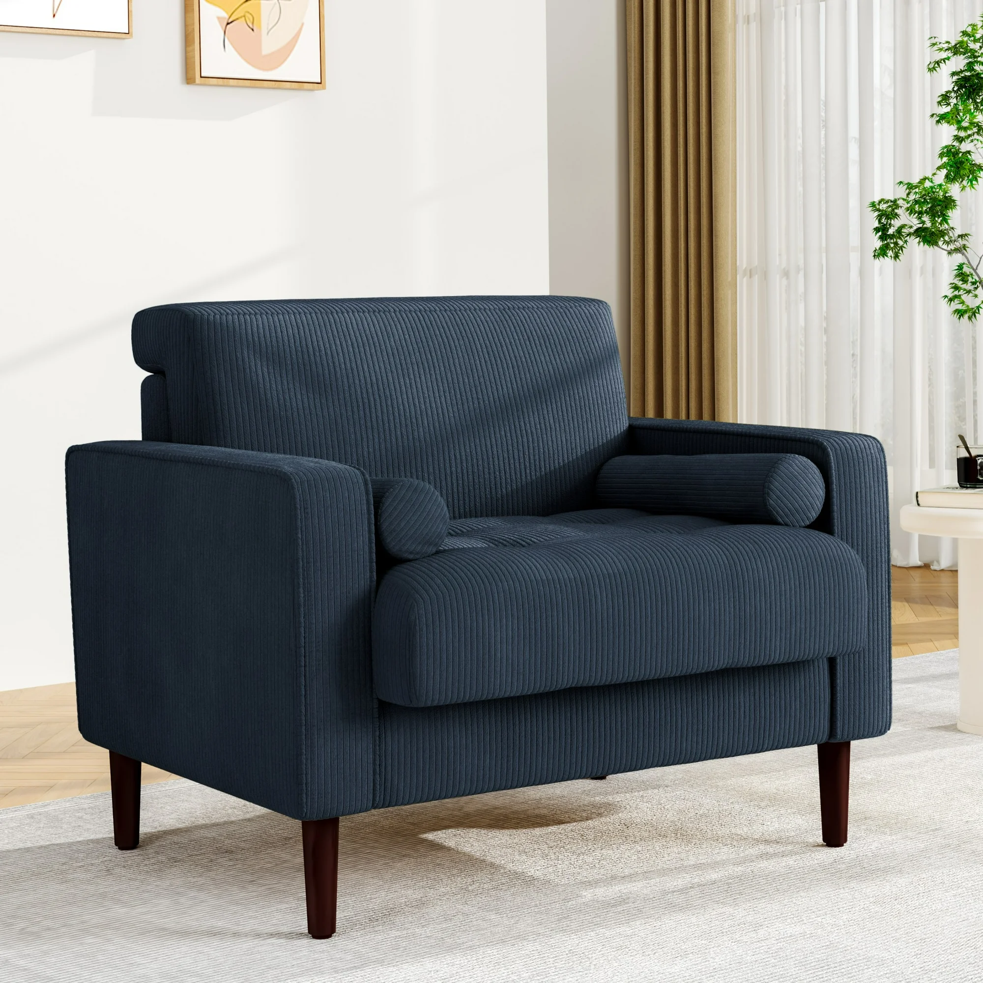 Modern Upholstered Corduroy Accent Chairs