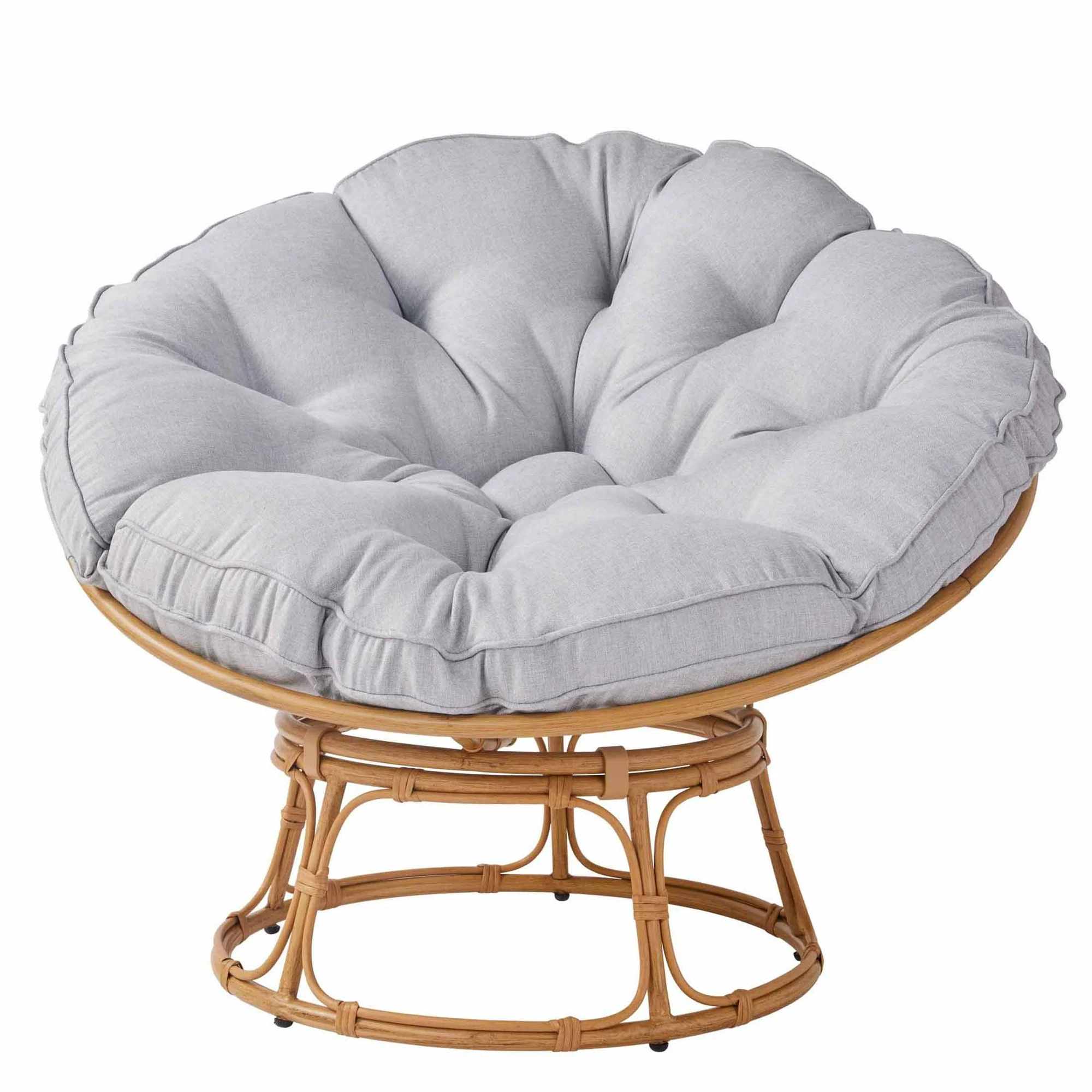 Papasan Accent Chair, Gray Linen - Image 3