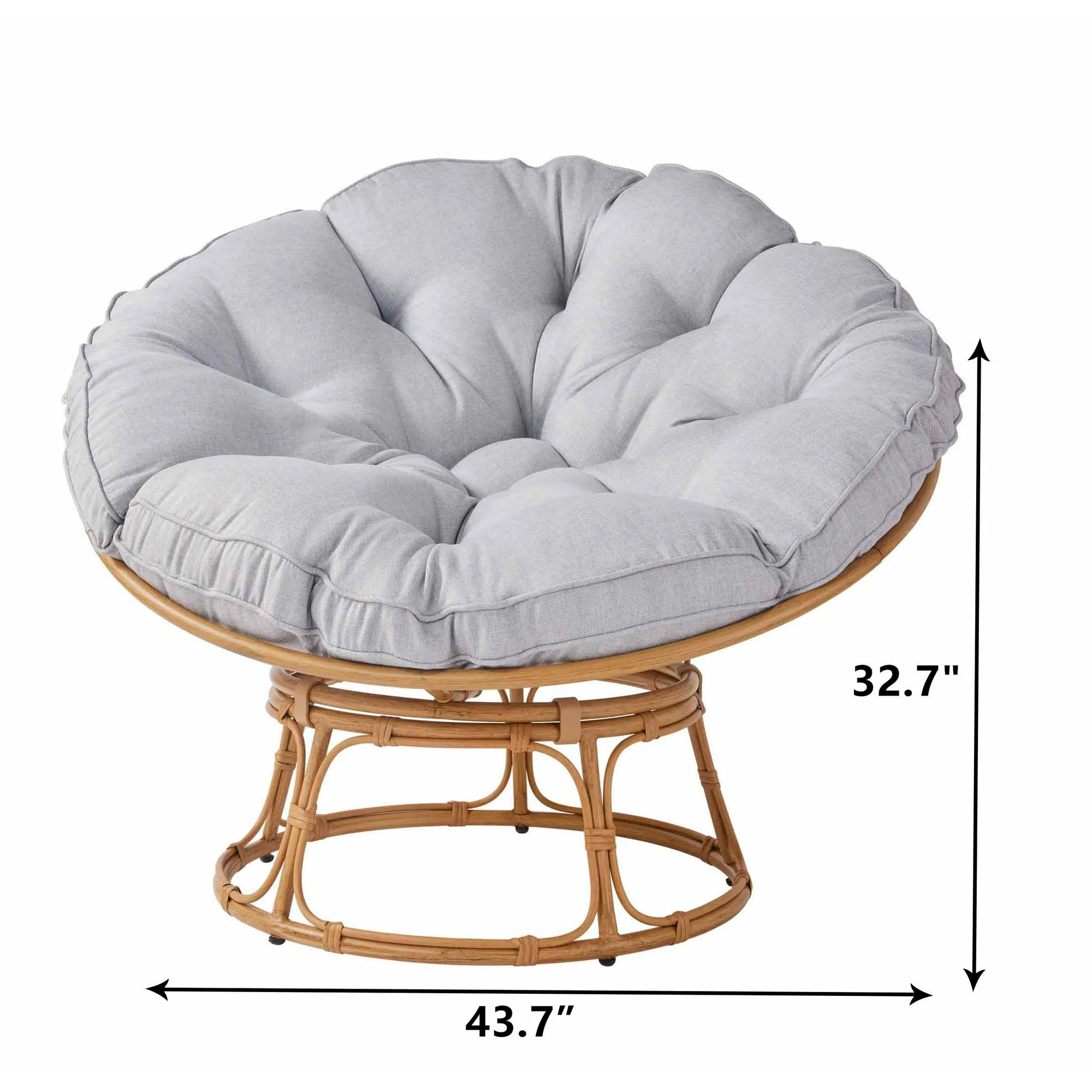 Papasan Accent Chair, Gray Linen - Image 2