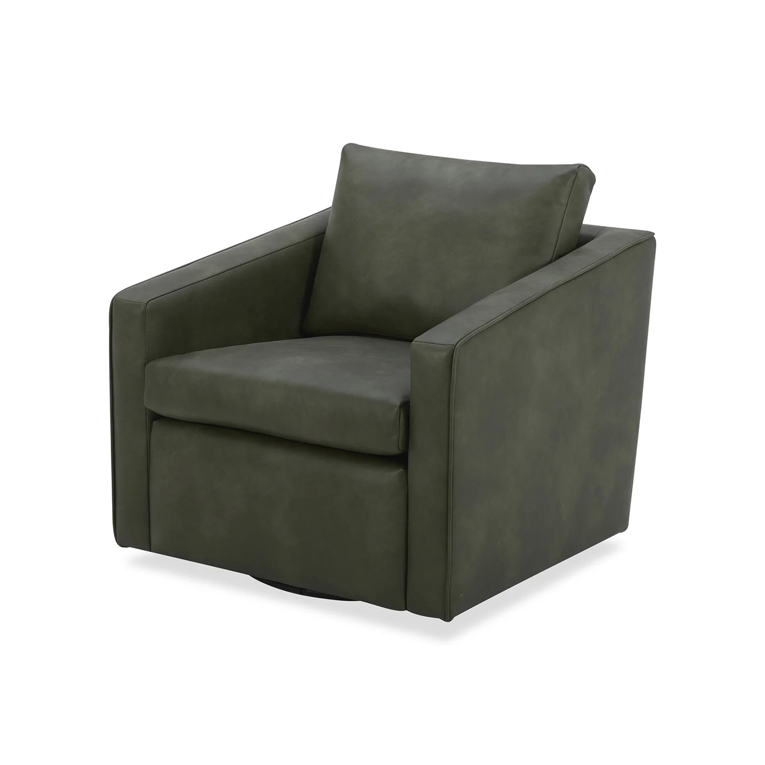 Steele Swivel Accent Chair, Olive Faux Leather - Image 3