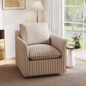 360° Swivel Chair with Thick Cushion – Brown