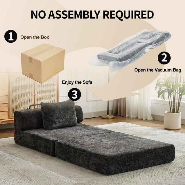 Compression Sofa,Convertible Floor Sofa Bed with Fixed-Shape Frame - Image 4